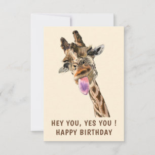 Cartão de Aniversário da Girafa Engraçado - Texto 