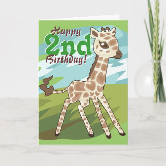 Cartão de Aniversário da Girafa Fofa