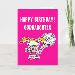 Cartão de aniversário da Godchild com uma tênis bo