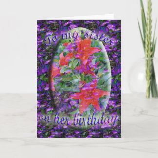 Cartão de aniversário da irmã