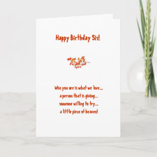 Cartão de Aniversário da Irmã