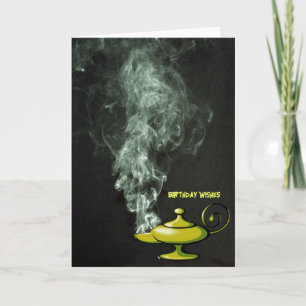 Cartão de aniversário da lâmpada de Aladdin