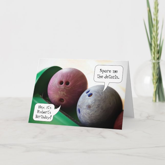 Cartão de Aniversário da Liga de Boliches Personal (Frente)