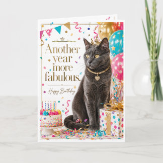 Cartão de Aniversário da Linda Princesa Gata