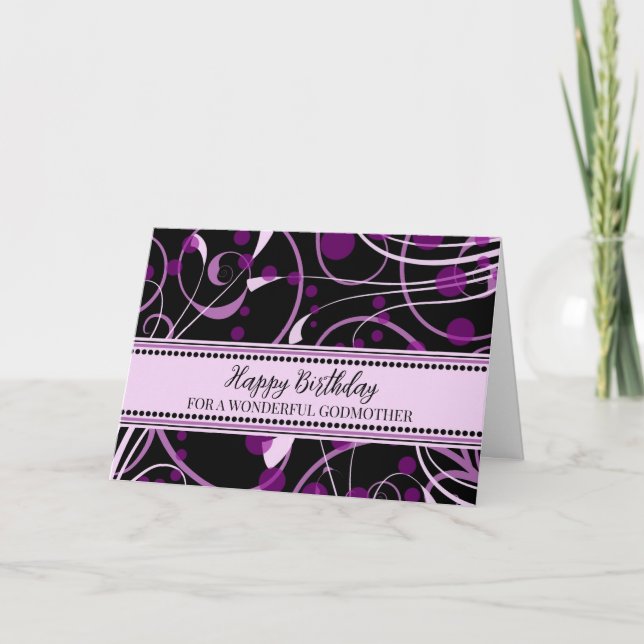 Cartão de Aniversário da Madrinha Roxa Negra (Frente)