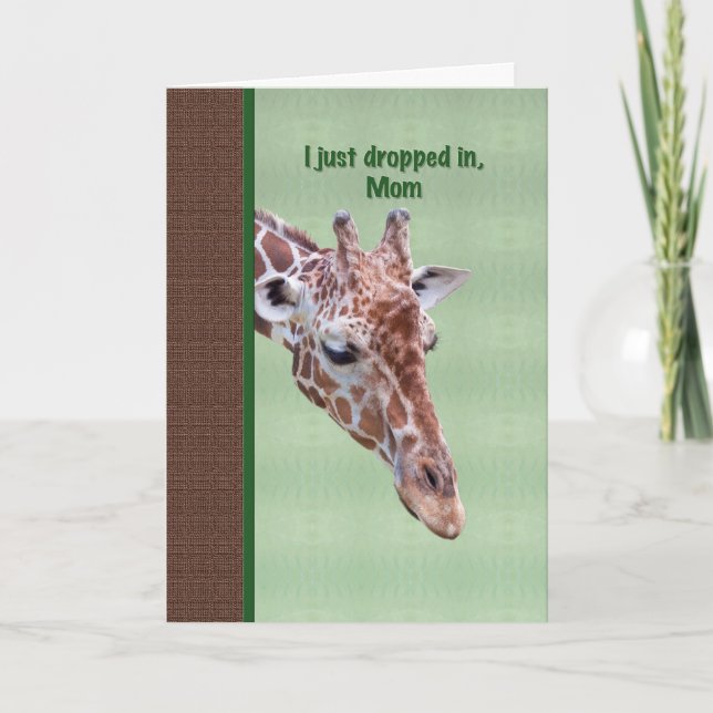 Cartão de Aniversário da mãe com Girafa (Frente)