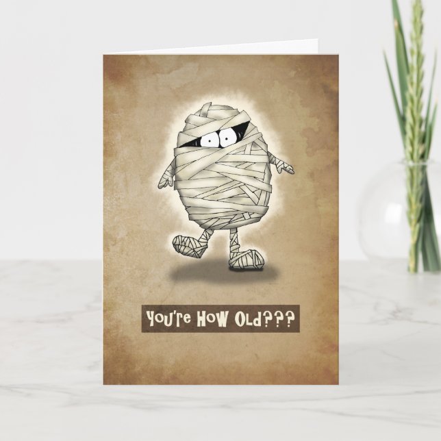 Cartão de Aniversário da Mãe de Cartoon Velha Pres (Frente)