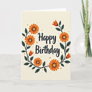 Cartão de Aniversário da Margarida Laranja