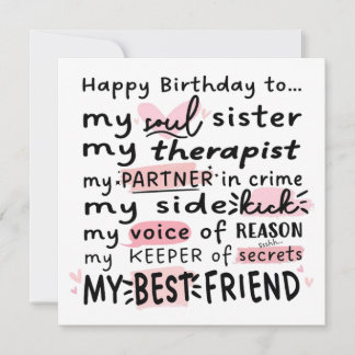 Cartão de Aniversário da Melhor Amiga - Cartão de
