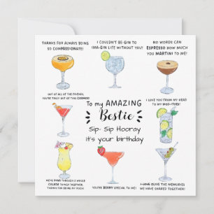 Cartão de Aniversário da Melhor Amiga para Drinks