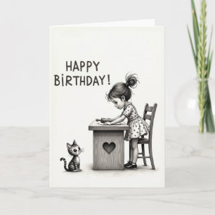 Cartão de Aniversário da Menina de Doces