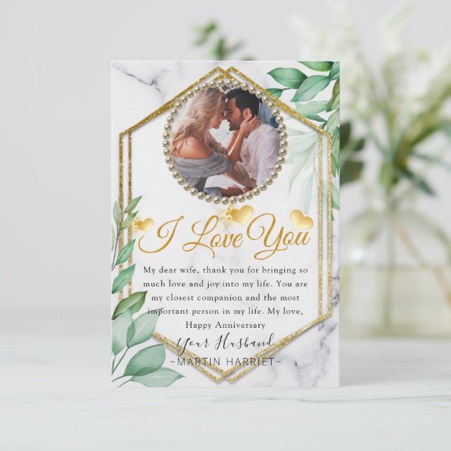 Cartão de Aniversário da Mulher Foto Greenerer Gli (Em pé/Frente)