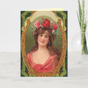 Cartão de Aniversário da Mulher Vintage