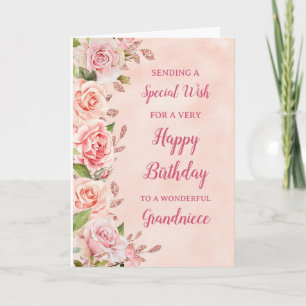 Cartão de Aniversário da Namorada das Flores Rosa