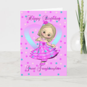 Cartão de aniversário da neta excelente - rosa e a