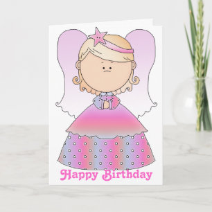 Cartão de Aniversário da Pequena Fada Anjo Feliz