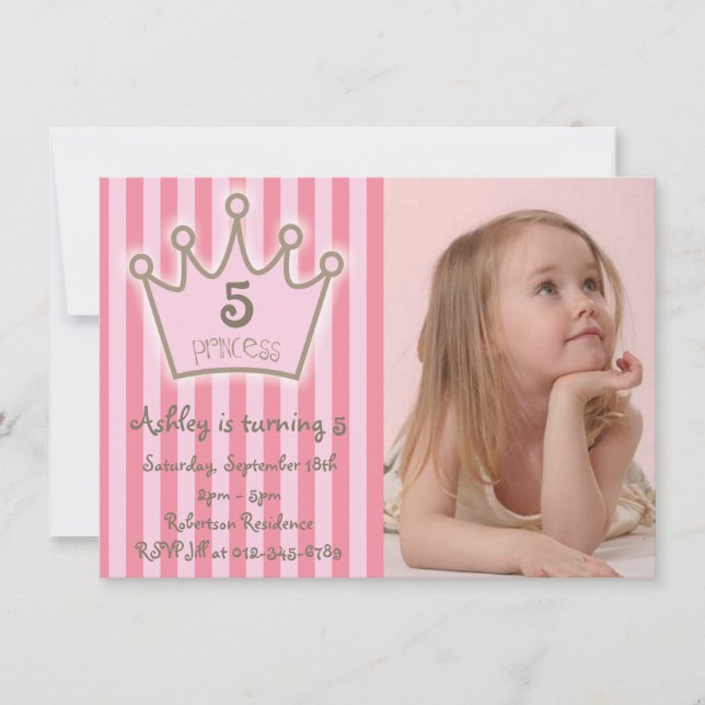Cartão de Aniversário da Pequena Princesa (Frente)