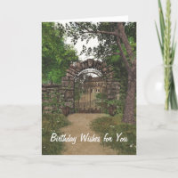 Cartão de Aniversário da Porta do Jardim