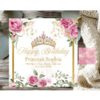 Cartão de Aniversário da Princesa Coroa Dourada ro