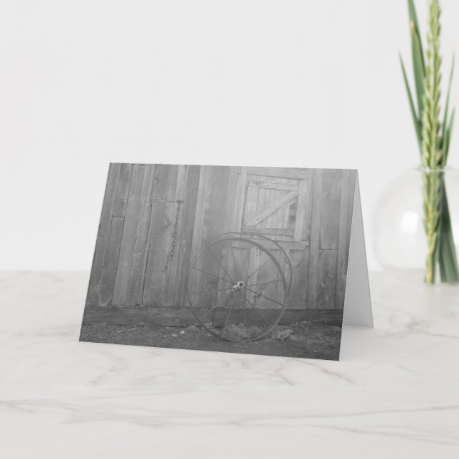 Cartão de aniversário da "Roda do Vagão Preta e Br (Frente)