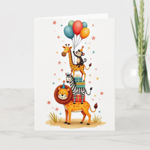 Cartão de Aniversário da Savana Empilhada