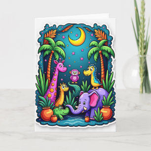 Cartão de Aniversário da Selva Noturna