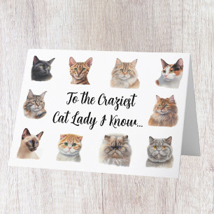 Cartão de Aniversário da Senhora de Gato Louco