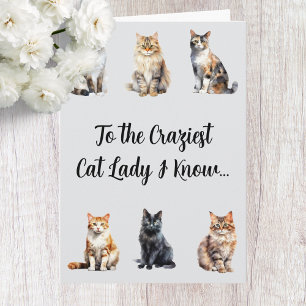 Cartão de Aniversário da Senhora de Gato Louco