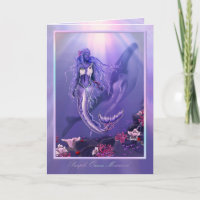 Cartão de aniversário da Sereia do Oceano Roxo