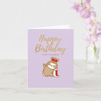 Cartão de Aniversário da Sloth Royalty