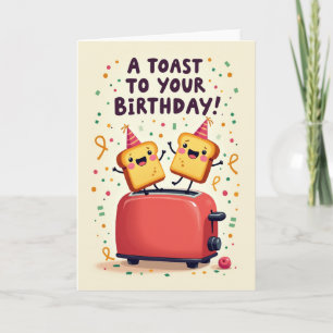 Cartão de Aniversário da Torradeira Alegre