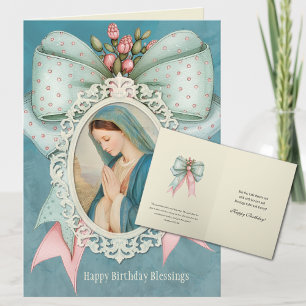Cartão de Aniversário da Virgem Maria Jesus Católi