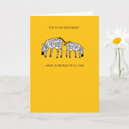 Cartão de Aniversário da Zebras Queniana Bonita e
