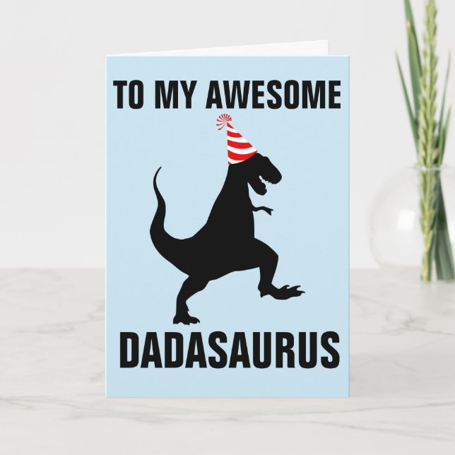 CARTÃO DE ANIVERSÁRIO DADASAURUS DINOSAUR (Frente)