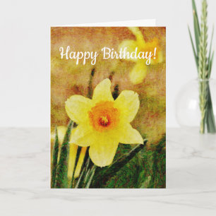 Cartão de Aniversário Daffodil Pintado pela Arts