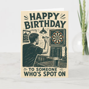 Cartão de Aniversário Darts Spot On