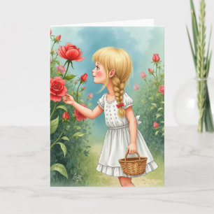 Cartão de Aniversário das Meninas do Jardim