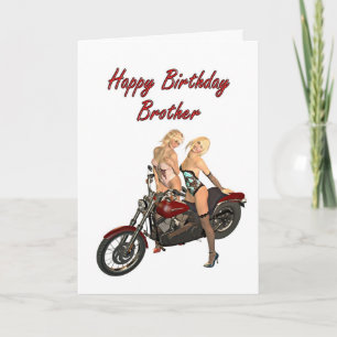 Cartão de aniversário das meninas do motociclist