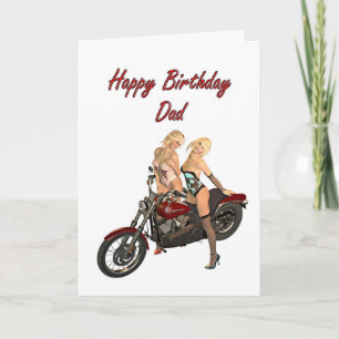 Cartão de aniversário das meninas do motociclist