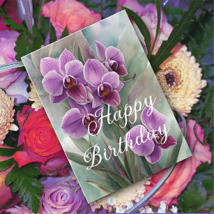 Cartão de Aniversário das Orquídeas de Inverno Mag