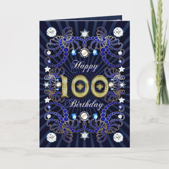 Cartão de aniversário de 100 anos com inúmeras joi (Frente)