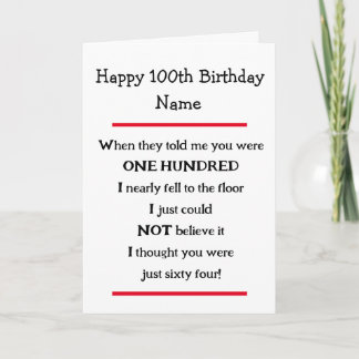 Cartão de aniversário de 100 anos de aniversário m