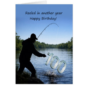 Cartão de Aniversário de 100 Anos para Pescador