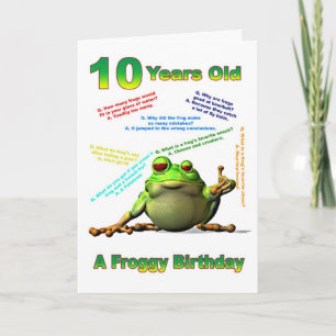 Cartão de aniversário de 10 anos de amigo sapo c