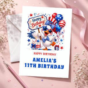 Cartão de Aniversário de 11 anos do Pato All Ameri