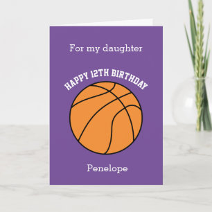 Cartão de Aniversário de 12 de Basquete Puro