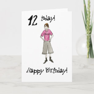 Cartão de Aniversário de 12 para Menino