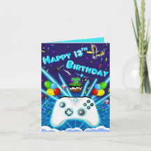 Cartão de Aniversário de 13 Anos Feliz para Gamer 