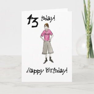 Cartão de Aniversário de 13 para Menino