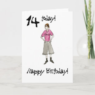 Cartão de Aniversário de 14 para Menino